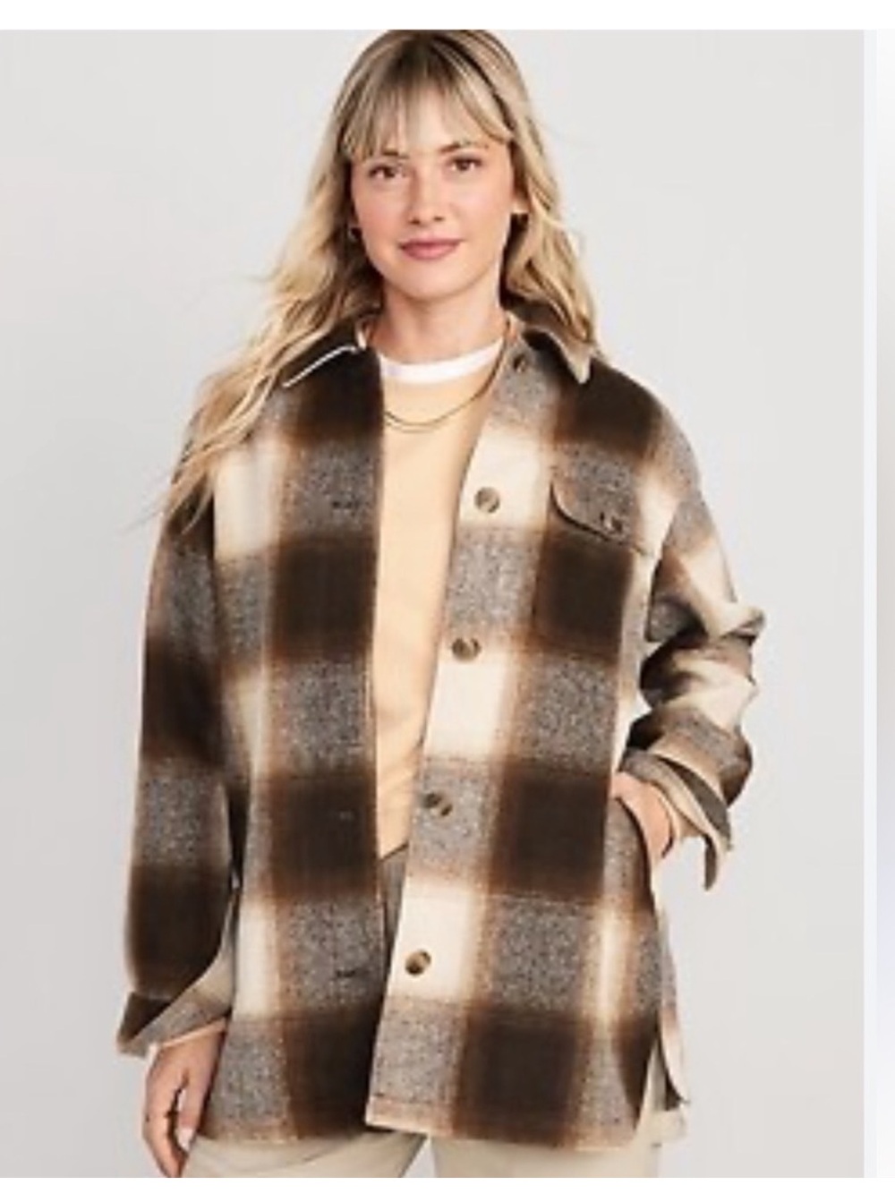 Old Navy, plaid flannel Shacket, size S (oversized)